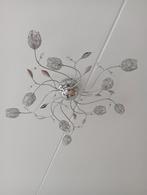 Moderne plafondlamp met kristallen en bladeren, Ophalen of Verzenden, Zo goed als nieuw, Overige materialen, Modern, Elegant
