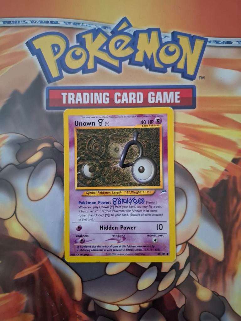 Unown V 89/105 Neo Destiny pokemon kaart, Ophalen of Verzenden, Gebruikt, Losse kaart