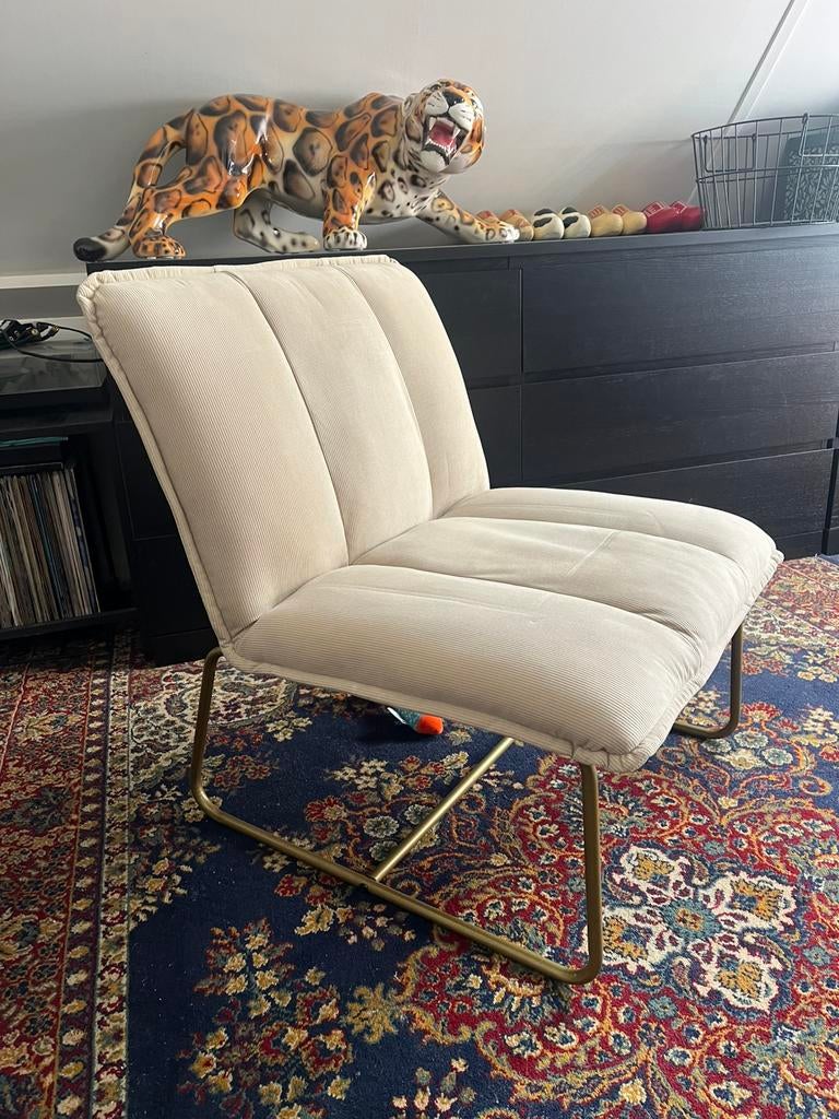Fauteuil beige, Ophalen, Zo goed als nieuw, 75 tot 100 cm, 50 tot 75 cm