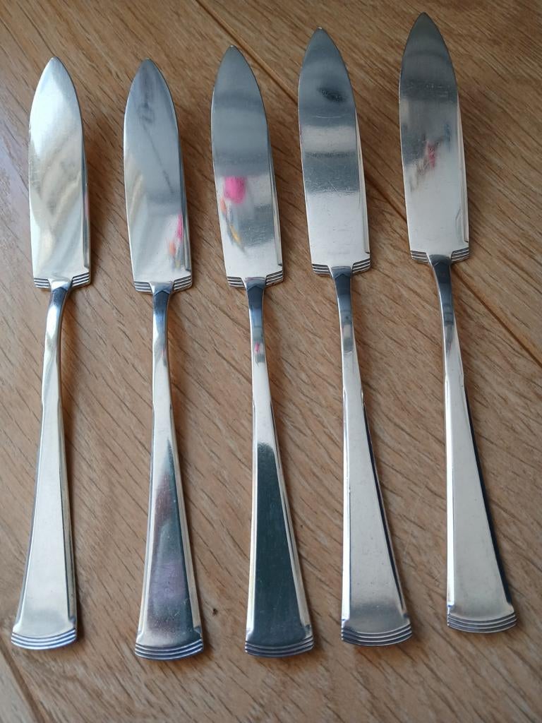 5 Vismessen en 4 Vorken, Ophalen of Verzenden, Rvs of Chroom