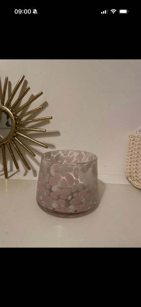 Sostrene grene kaarsenhouder glas, Overige materialen, Wit, Ophalen of Verzenden, Zo goed als nieuw