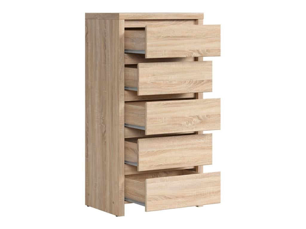 VOORRAAD Halfhoge kast met vijf laden | Sonoma eiken, Overige materialen, 5 laden of meer, Modern, design, kast met laden, Nieuw