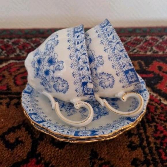 2x Seltmann Weiden porseleinen kop en schotel - Blauw, Ophalen