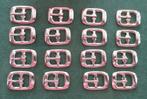 0070. Verchroomd Metalen gespen (Klein) 12 stuks 20 x 15 mm., Ophalen of Verzenden, Nieuw, Rits of Sluiting