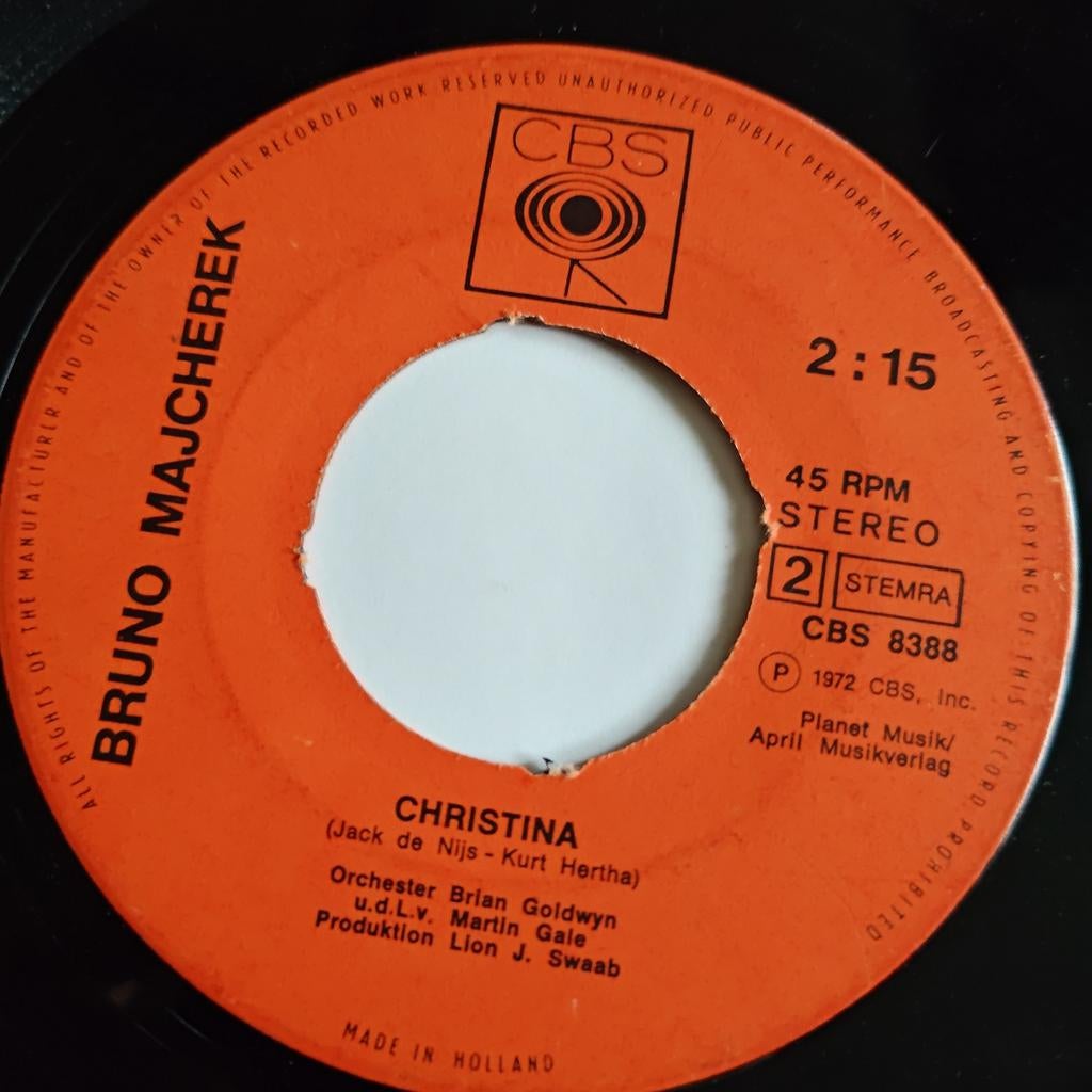 Bruno Majcherek - Christina / Mira (Single, 1972), Cd's en Dvd's, Gebruikt, 7 inch, Single, Ophalen of Verzenden