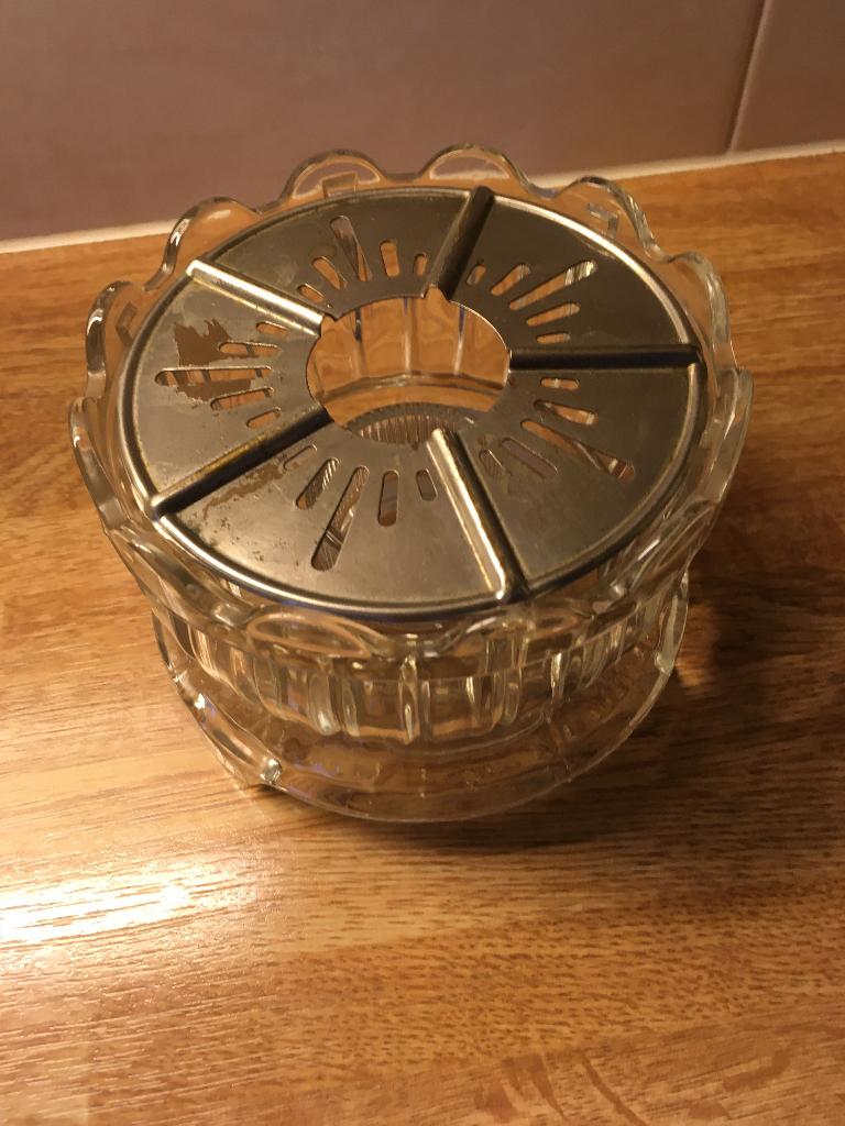 Persglas theelichtje (komfoortje) met Verkade waxinelichtje, Ophalen of Verzenden, Gebruikt