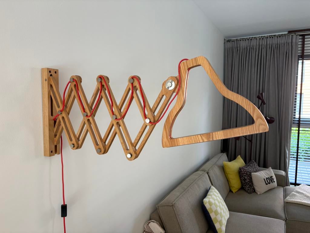Wandlamp Zuiver (schaarlamp) hout, Ophalen of Verzenden, Gebruikt, Hout