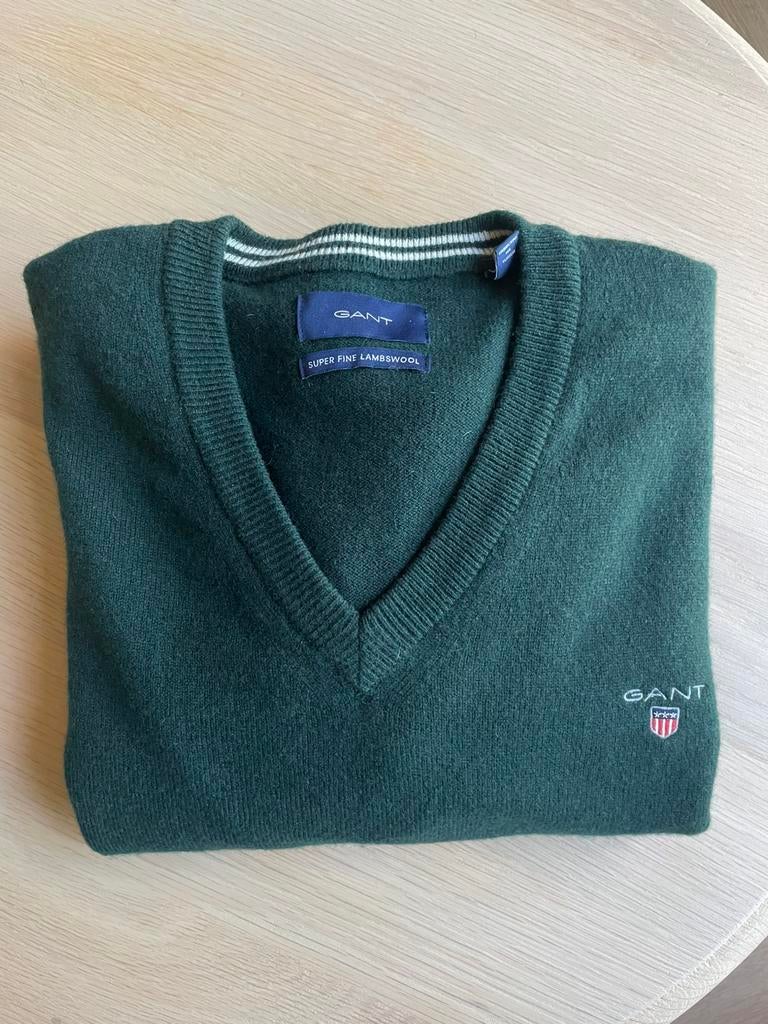 100% lamswollen trui GANT, Kleding | Heren, Truien en Vesten, Ophalen of Verzenden, Zo goed als nieuw, Maat 48/50 (M), Groen