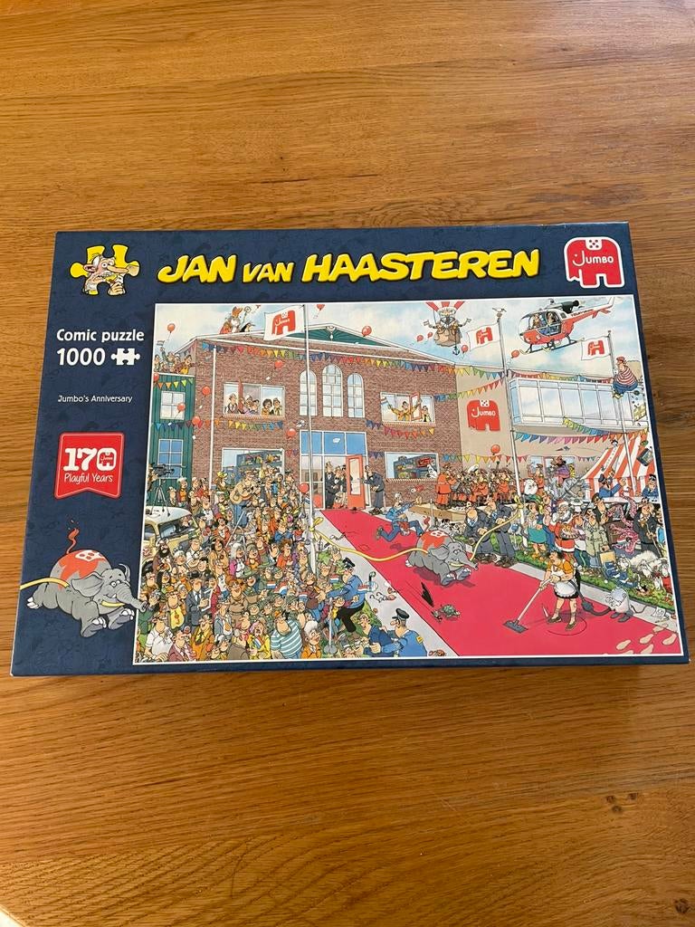 Puzzel Jan van Haasteren. 1000 stukjes. Jumbo’s anniversary, Ophalen of Verzenden, 500 t/m 1500 stukjes, Zo goed als nieuw, Legpuzzel