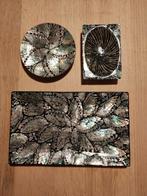 Schaaltjes en zeepbakje met parelmoer inleg, Huis en Inrichting, Ophalen of Verzenden, Nieuw, Rond