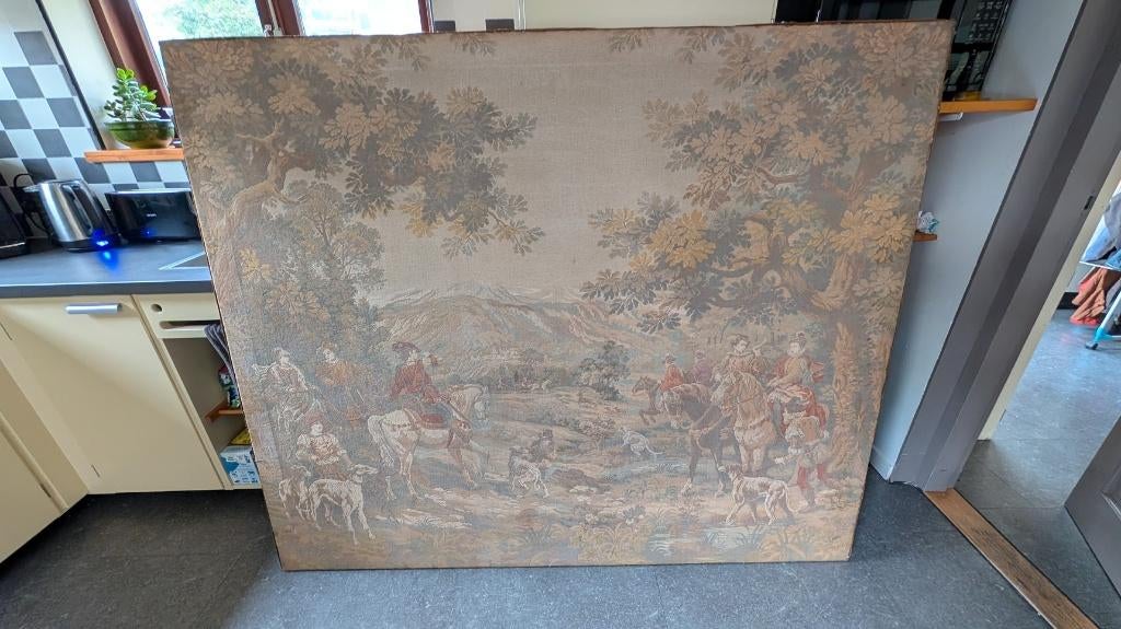 Wandkleed gobelin JP Paris jachttafereel, Ophalen