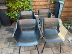 Zwarte tuintafel Hartman en 4 tuinstoelen, Ophalen, Gebruikt, Kunststof