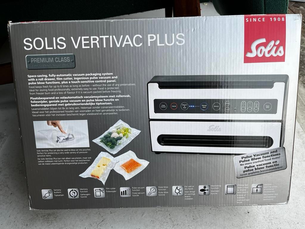 Solis vertivac 5703 premium vacumeermachine met zakken, Overige typen, Kunststof, Zilver, Ophalen of Verzenden