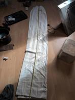 Crèmekleurig gordijn met streepmotief, Ophalen, Gebruikt, 50 tot 100 cm, Crème