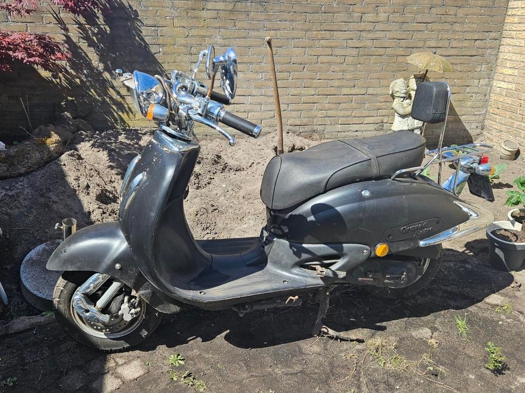 Zwarte Retro Scooter - Gebruikt, Ophalen, Gebruikt, Overige typen, Overige merken