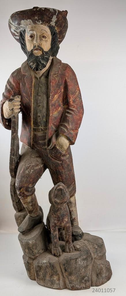 Tiroolse jager met zijn hond, Antiek en Kunst, Kunst | Beelden en Houtsnijwerken, Ophalen