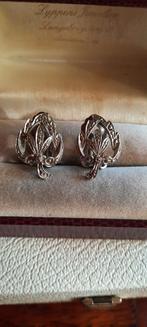 Antieke  oorbellen  met markasietjes, Jugendstil decor., Ophalen of Verzenden, Overige materialen, Oorbellen