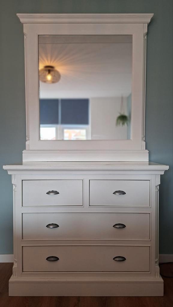 Kaptafel met spiegel, ook te gebruiken als commode, Huis en Inrichting, Tafels | Kaptafels, Gebruikt, 100 tot 150 cm, 50 tot 100 cm