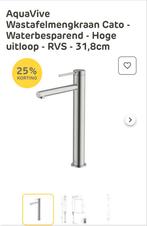 Nieuwe Aquavive Cato wastafelkraan - RVS look, Ophalen of Verzenden, Nieuw, Wasbak of Wastafel