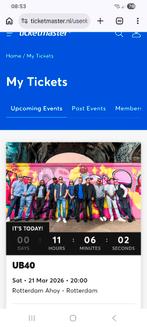 4 kaarten UB40 vanavond in ahoy, Tickets en Kaartjes, Evenementen en Festivals, Drie personen of meer