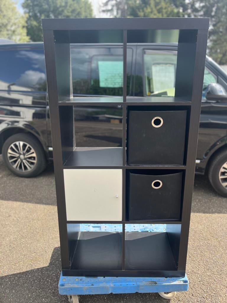 Ikea Kallax 4x2 met manden en deur zeer mooi, Ophalen, 50 tot 100 cm, Zo goed als nieuw, Minder dan 100 cm