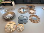 Partij zgan woonaccessoires: 10 spiegels en wanddecoraties, Ophalen, Minder dan 50 cm, Zo goed als nieuw, Minder dan 100 cm