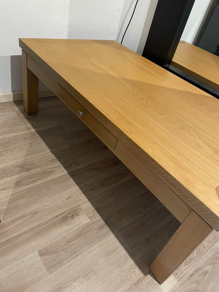 Salon tafel en vierkant tafel, 100 tot 150 cm, Zo goed als nieuw, Minder dan 50 cm, Rechthoekig
