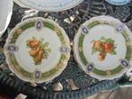 5 Aparte barok Bordjes met roze roosjes ornamentjes en fruit, Ophalen of Verzenden