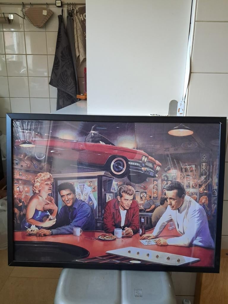 Originele Elvis Presley en andere beroemd heden op linnen, Ophalen of Verzenden, Nieuw, Foto of Kaart