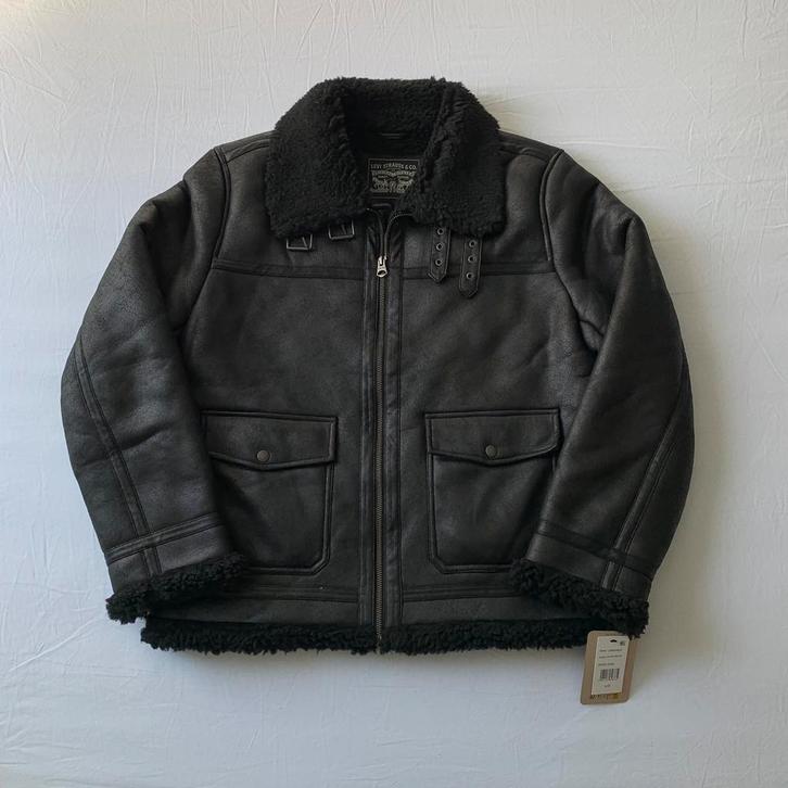 Levi's bomberjack met teddy voering, Kleding | Heren, Jassen | Winter, Nieuw, Maat 52/54 (L), Zwart, Ophalen of Verzenden