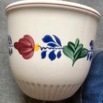 Mooie gave Boerenbont bloempot hoogte 12 cm, Rond, Ophalen of Verzenden, Zo goed als nieuw, Aardewerk