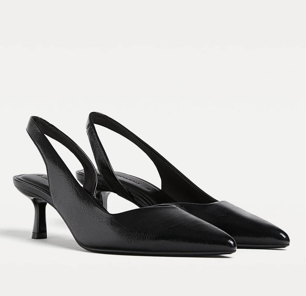 Slingback schoenen met kittenhak zwart, Kleding | Dames, Schoenen, Schoenen met lage hakken, Zwart, Nieuw, Ophalen of Verzenden