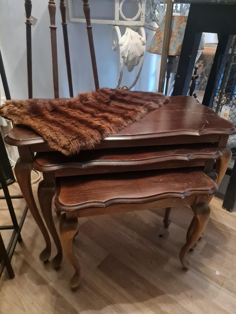 Queen Ann bijzettafeltjes set van 3, Antiek en Kunst, Ophalen of Verzenden