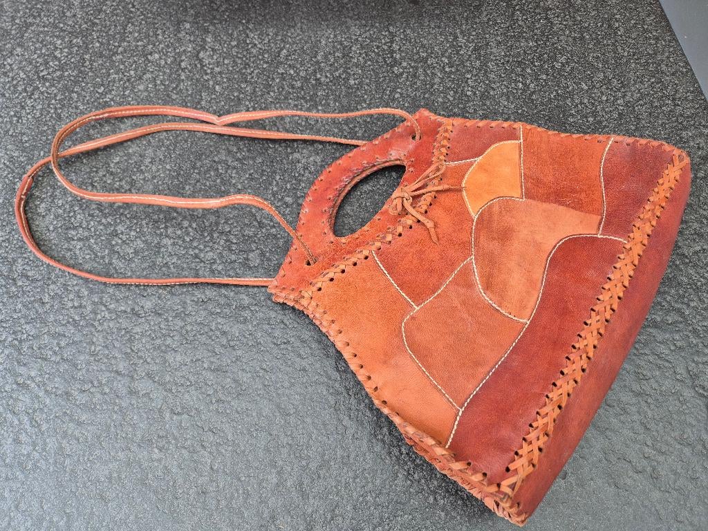 Leren handtas, Ophalen of Verzenden, Gebruikt, Handtas