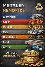 Inkoop metalen: aluminium, koper, messing, RVS, kabels, lood, Doe-het-zelf en Verbouw, Metalen, Ophalen