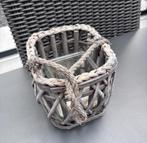 Grijze rieten theelichthouders, Ophalen, Gebruikt, Rechthoekig, Riet