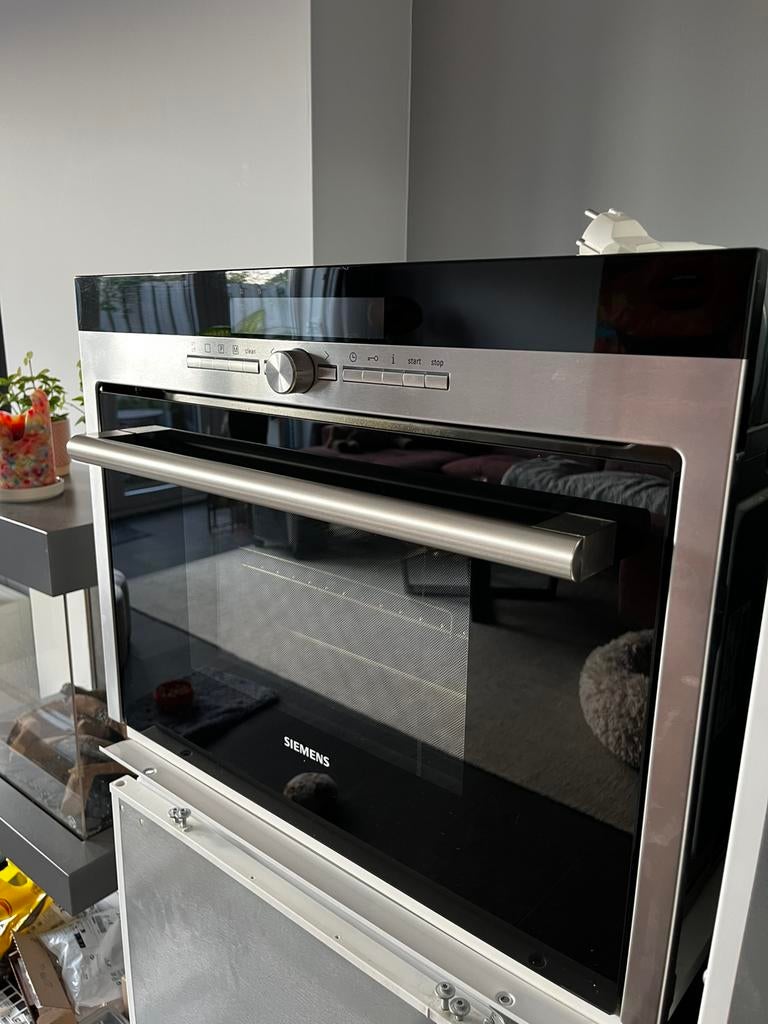 Stoombakoven Siemens, Witgoed en Apparatuur, Ovens, Gebruikt, Inbouw, Oven, 45 tot 60 cm, 45 tot 60 cm, Hete lucht, Magnetronfunctie