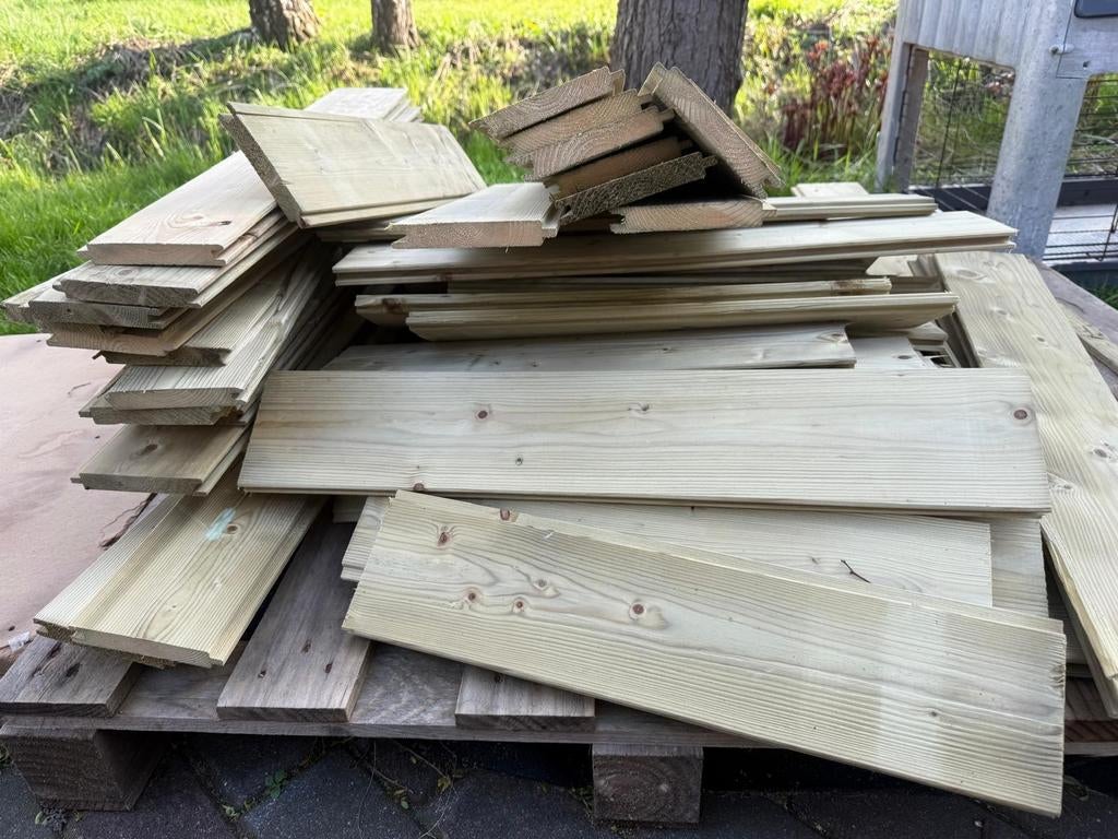 Restpartij grenen delen, Ophalen, Vloerdelen of -planken, 10 m² of meer, 10 tot 30 cm