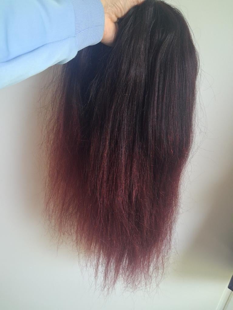 V Part U part wig 100% echt haar pruik extensions 50 cm, Ophalen, Nieuw, Pruik of Haarverlenging