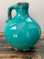 Decoratieve turquoise brynxz kruik/vaas, Gebruikt, Overige kleuren, Aardewerk of Porselein, Ophalen of Verzenden