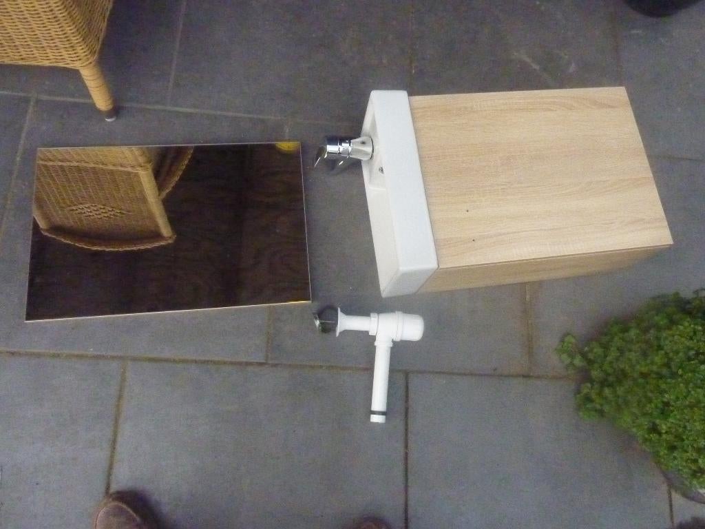 nieuw badmeubel compleet met afvoer kraan spiegel, Ophalen, Nieuw, 50 tot 100 cm, Minder dan 100 cm
