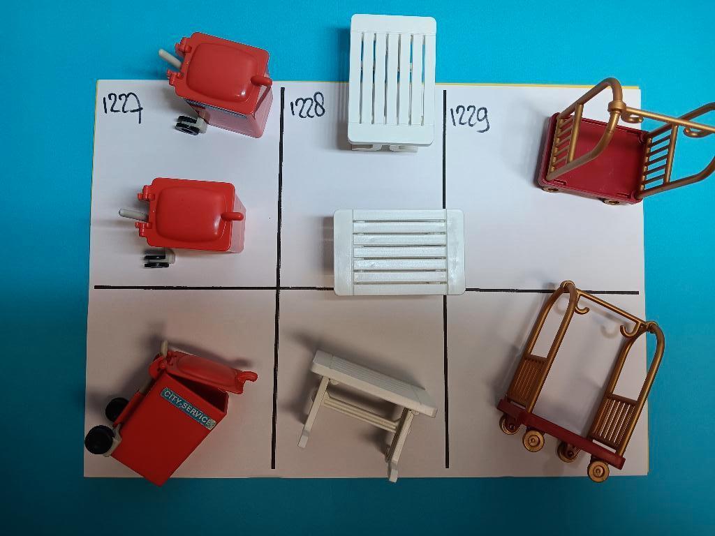 Playmobil Onderdelen 1227-29 Kliko Tafel Rolcontainer, Verzenden, Gebruikt, Los playmobil
