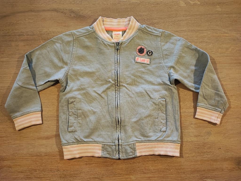 blauw vestje/jasje van de HEMA, maat 92, Meisje, Trui of Vest, Ophalen of Verzenden, Zo goed als nieuw