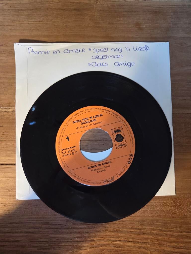 Ronnie en Anneke - Speel nog 'n liedje orgelman, Gebruikt, 7 inch, Single, Ophalen of Verzenden