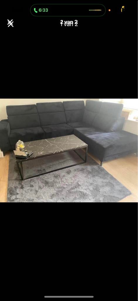 Hoekbank zwart, Huis en Inrichting, Banken | Bankstellen, 250 tot 300 cm, 100 tot 125 cm, Hoekbank, Ophalen of Verzenden