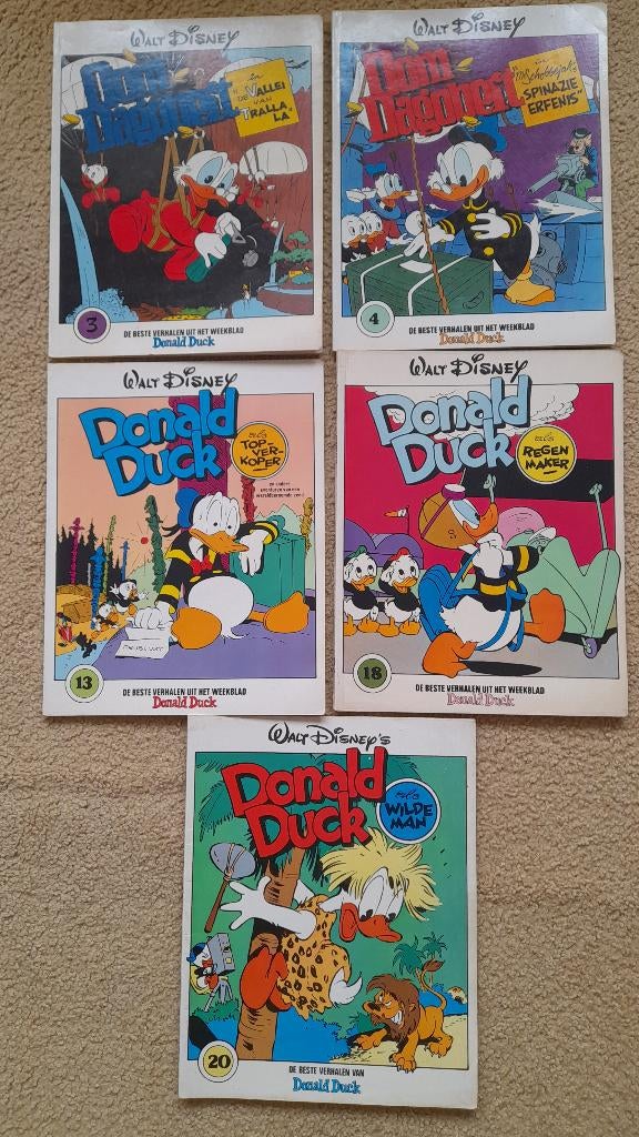 5 oude Donald Duck albums Beste verhalen 1978 -1981, Boeken, Carl Barks, Meerdere stripboeken, Ophalen, Gelezen