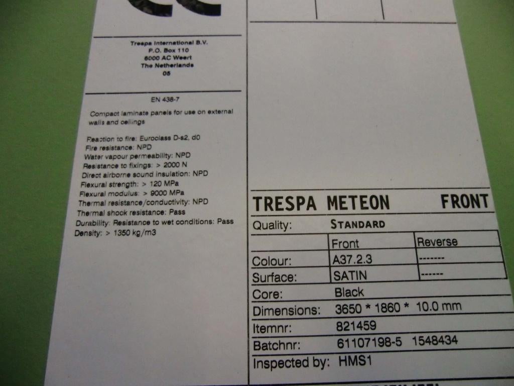 Aantal platen trespa nieuw A37.2.3 (nr118), Ophalen, Nieuw