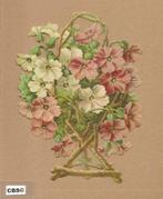 Takkenkorf met kleine Anemonen poezieplaatjes 5030, Verzamelen, Poesieplaatjes, Ophalen of Verzenden