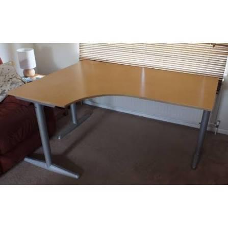 Ikea Effektiv Bureau, Ophalen, Gebruikt, Hout, Hoekbureau