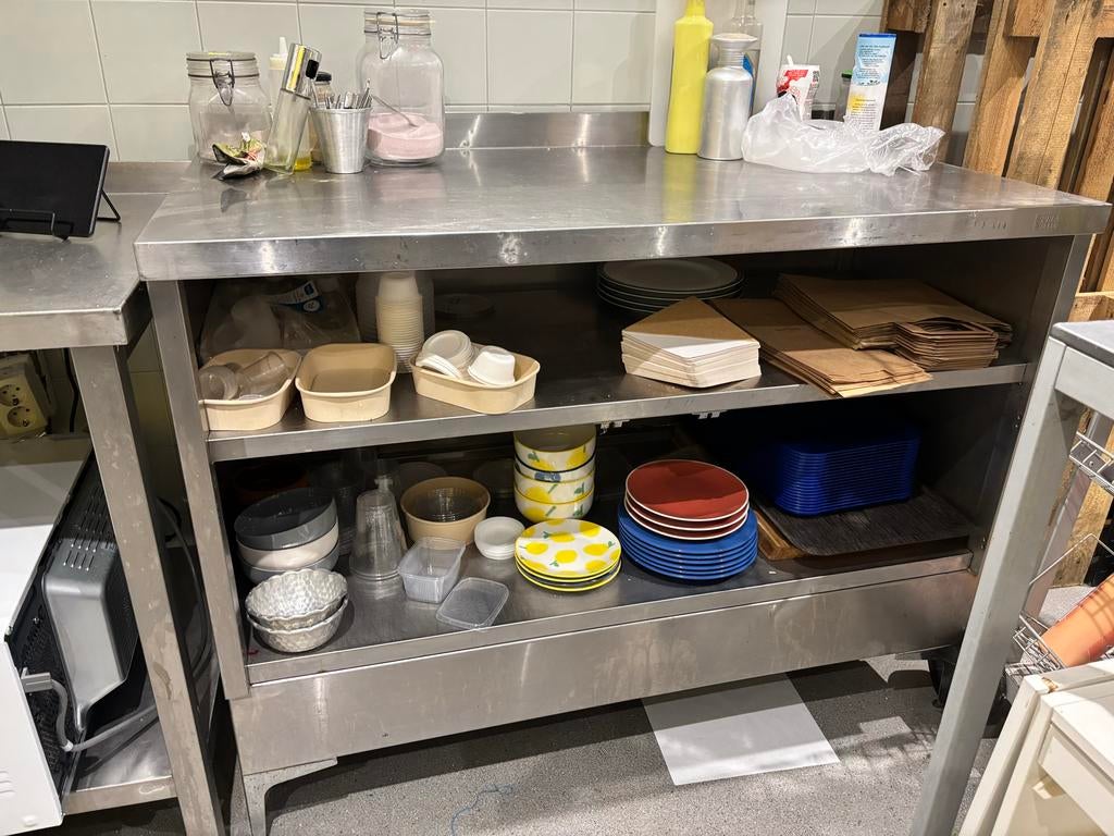 RVS Open Werkkast Heavy Duty 1200x600x850mm, Ophalen, Gebruikt